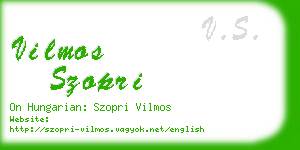 vilmos szopri business card